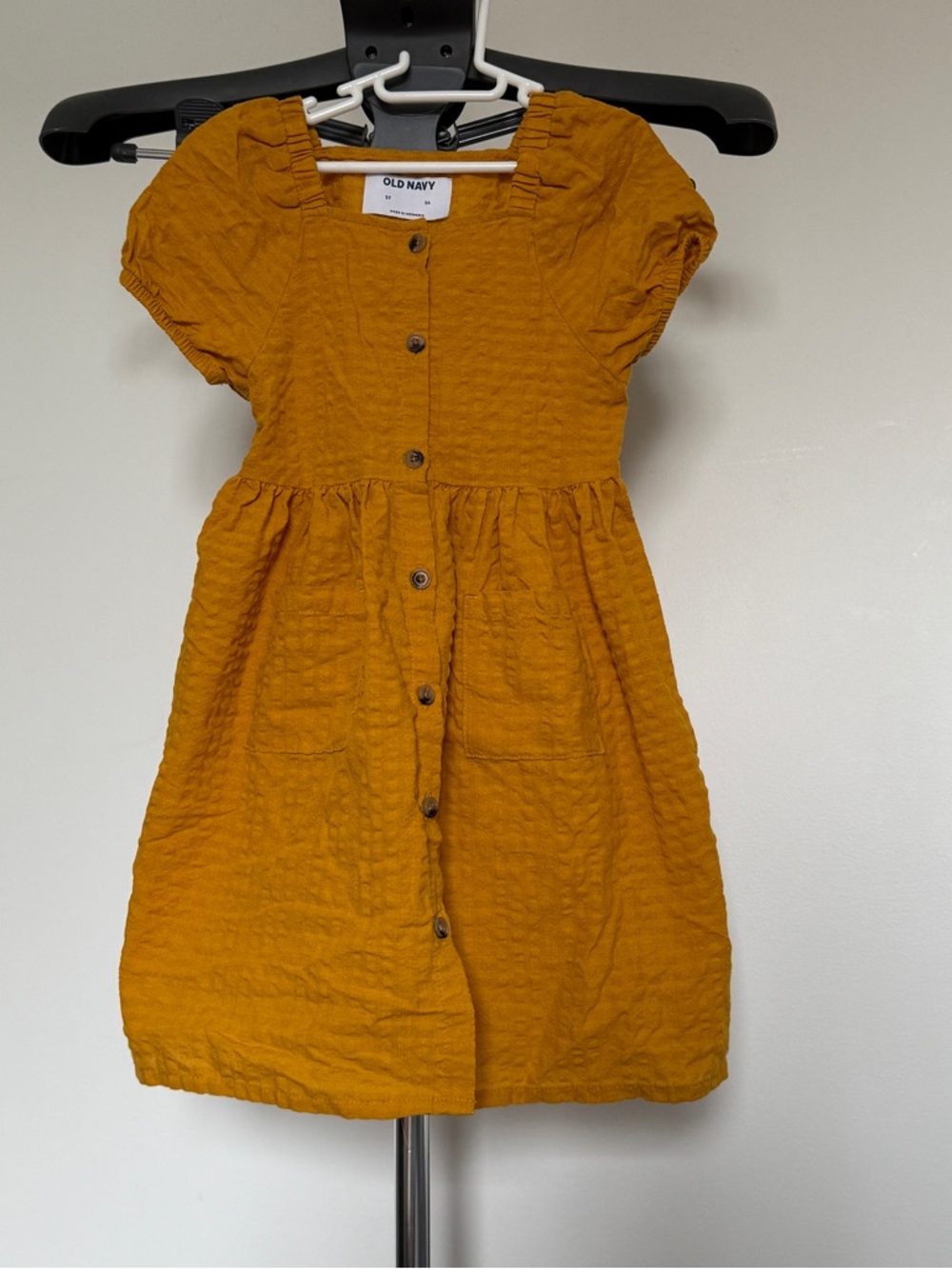 👗 EEUC Old Navy Girls' Mustard Button-Front Dress sz 5